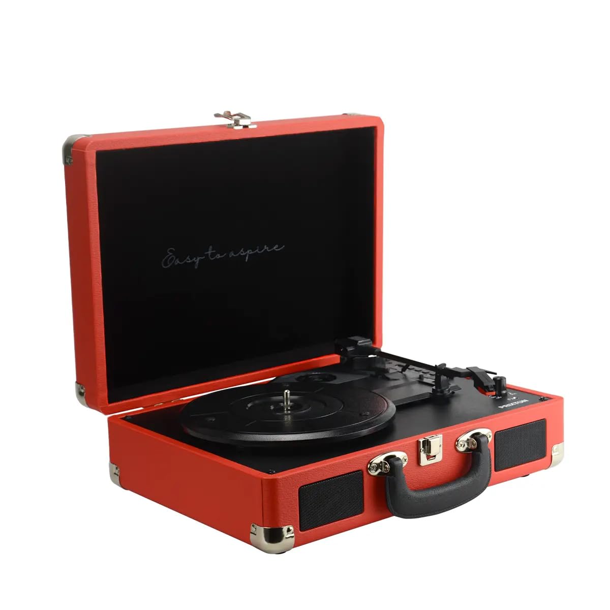 PRIXTON Giradischi in Vinile Vintage VC400 Lettore Bluetooth USB 2 Altoparlanti Rosso