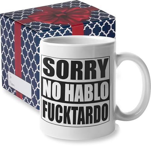 Taza de cerámica blanca con texto divertido 8 oz miniatura 1