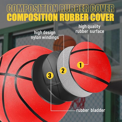 Jerify 12 Pack Official Size Rubber Basketballs for Kids Child Junior Youth Indoor Outdoor Sports Basket Balls with Pump Back to School Student Gifts Operation Christmas Bulk Items(Size 4, 25.5") by Jerify - Image 4