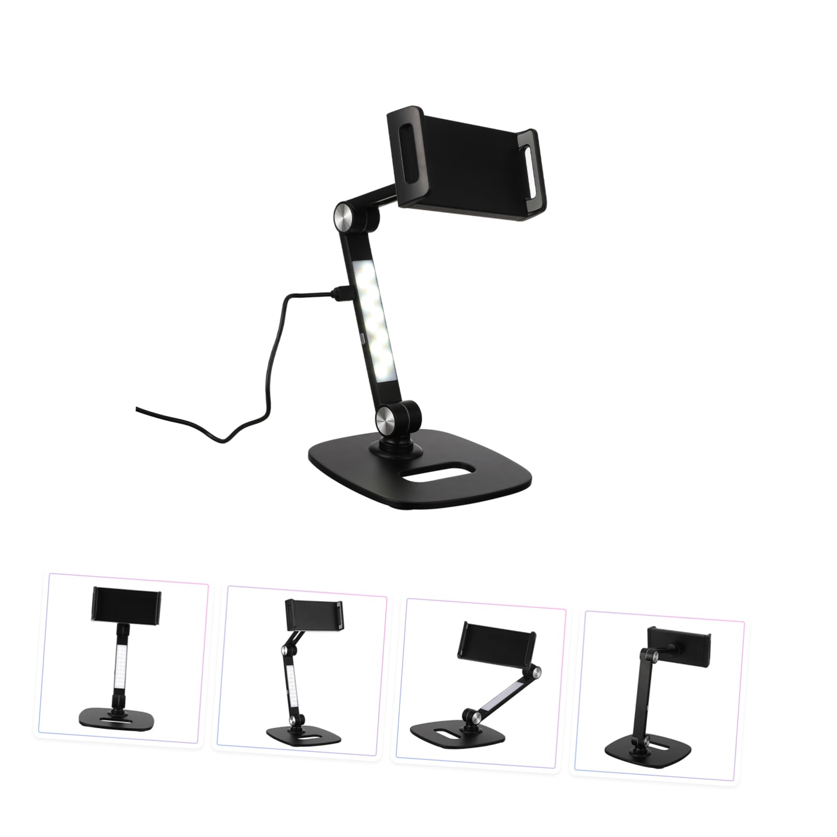 SHINEOFI Supporto Tablet e Smartphone Nero in Alluminio Pieghevole