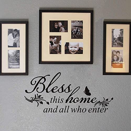Moharwall Wall Decal Quotes House Decor Living Room Vinyl Art Sticker- Bless This Home And All Who Enter #TOP4