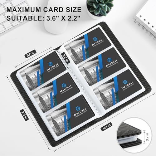 image for MaxGear Business Card Organizer, 240 Cards Book Portable Business Card