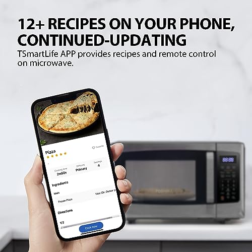 Toshiba ML-SEM23P(BS) Smart Countertop Microwave, Voice Control with Alexa, Free Recipe in APP, Kitchen Essentials, Mute Function & ECO Mode, 900W, 0.9 Cu Ft, With 10.6" Turntable, Black