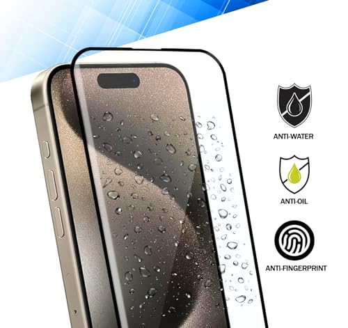 Image of RKINC Tempered Glass [2-Pack] for iPhone 16 Screen Protector film With Edge To Edge Coverage [Easy Installation][Anti-Scratch][Bubble-Free][Anti-Shatter]