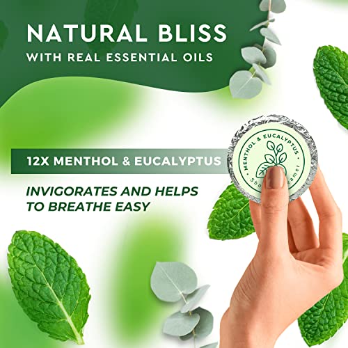 Cleverfy Aromatherapy Shower Steamers - Pack Of 12 Menthol & Eucalyptus Shower Bombs With Essential Oils For Relaxation And Nasal Congestion. Green Set #TOP4