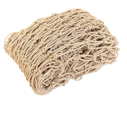 1 m x 5 m Rede de escalada de varanda juta, rede de corda grossa rede de treliça juta, malha decorativa de cânhamo, malha de segurança rede proteção corrimão varanda escada