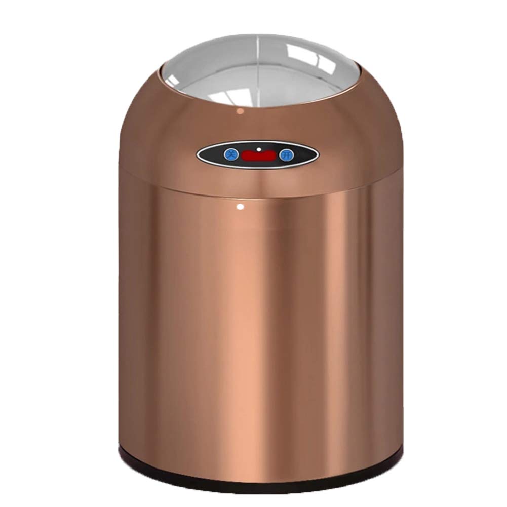 Poubelle en acier inoxydable marron au design épuré pour maison moderne