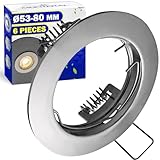 CARACTERÍSTICAS - 6 piezas marco foco empotrable LED techo tiene un diámetro interior de 53 mm, diámetro exterior de 80 mm, clase de protección IP20. Diseñado para bombillas GU10 max 50W