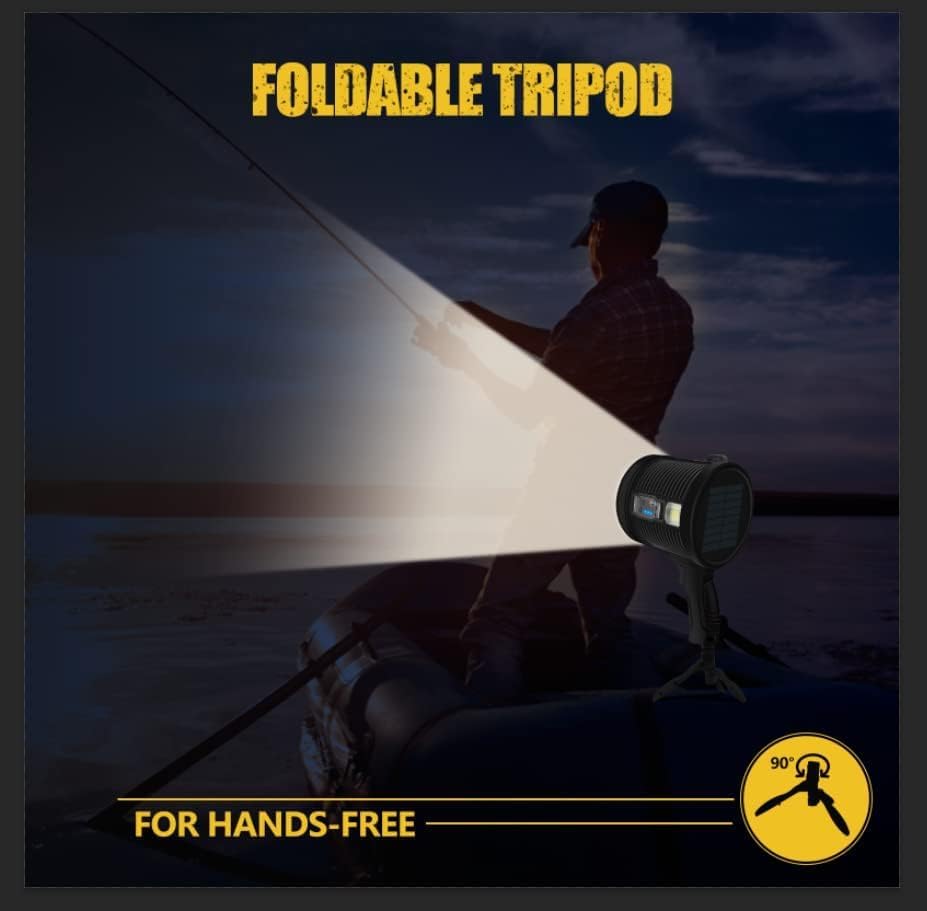 Miniatura 7 de Foco de 1000000 lúmenes, 6 modos LED recargable linterna como se ve en la televisión con trípode, 3 filtros de color, luces solares superbrillantes