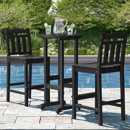 nalone 40" Outdoor Bar Table, All Weather HDPE Bar Height Patio Table Counter Round Patio Cocktail Bar Tables, Tall Bistro Pub Table for Deck, Porch, Backyard, Garden - Image 3