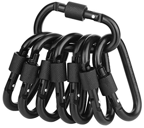 Locking Carabiner Clip D Shape Spring-Loaded Gate Aluminum Keychain Gate Buckle for Home