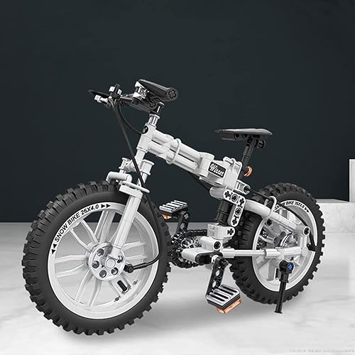Miniatura 6 de Bloques de construcción de bicicleta, juego de construcción de modelo de bicicleta plegable, escala 16, kit de construcción de bicicleta de montaña