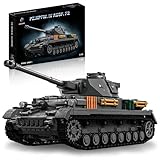 honchoes Panzer IV Tanks Building Set WW2 No.4 Military Vehicles Tank F2 Army Model Collection for Adults Home Office Decor (Light Gray)