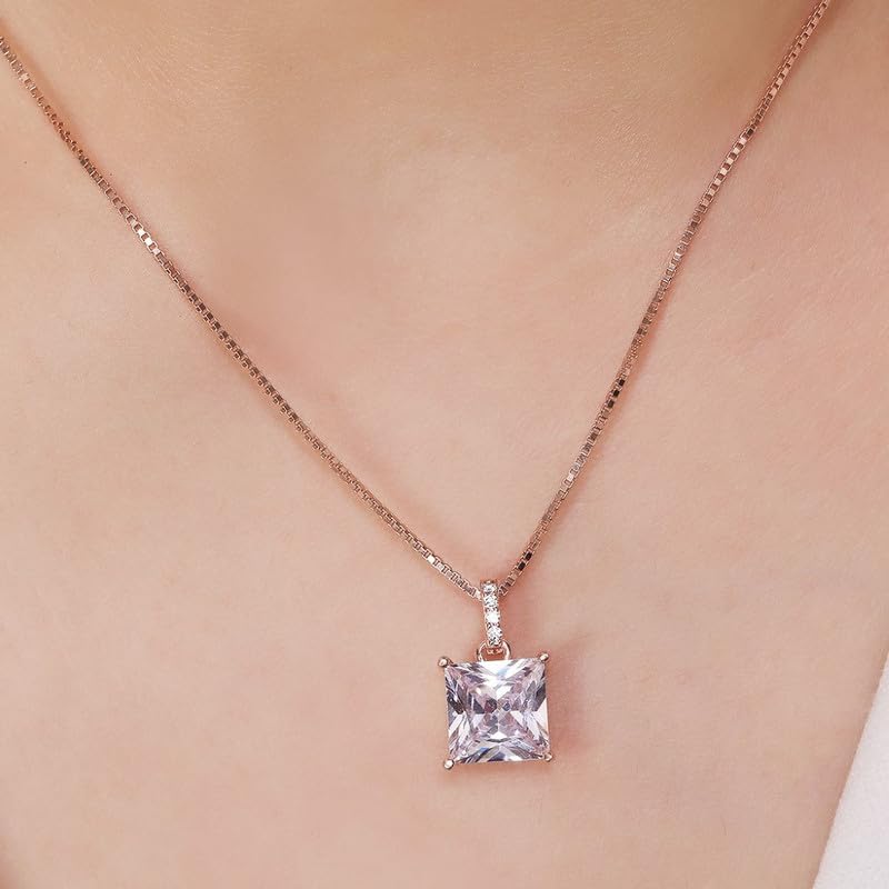 Women's 925 Sterling Silver Solitaire Plated Necklace