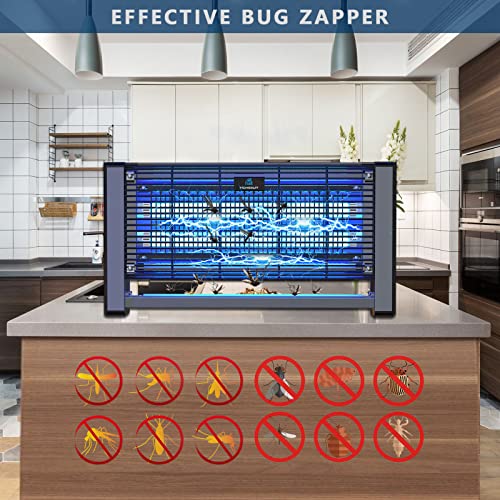 Homesuit Indoor Bug Zapper 20W, Powerful 3000V Electric Bug Zapper, Mosquito, Moth, Wasp, Insect Zapper, Fly Trap, Bug Lamp Light For Home,Office Use Including 2 Pack Replacement Bulbs(Black) #TOP1