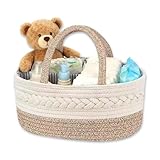 Zyluniy Organizer fasciatoio per neonati, cesto nascita bimbo, Carrello Porta Pannelli con Scomparti & Maniglie, Scatola Multifunzionale per Pannolini, Cestino Portatile per Neonati