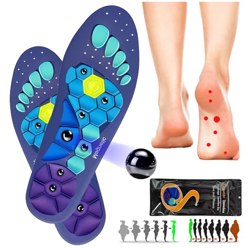 PICKONA Magnetic Insoles for Men and Women | Acupressure Insoles for Women and Men | Reflexology Acupressure Insoles, Quick Fixer (M)
