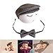 Newborn Baby Photography Photo Props Boy Girl Costume Outfits Hat Tie Set (Grey)