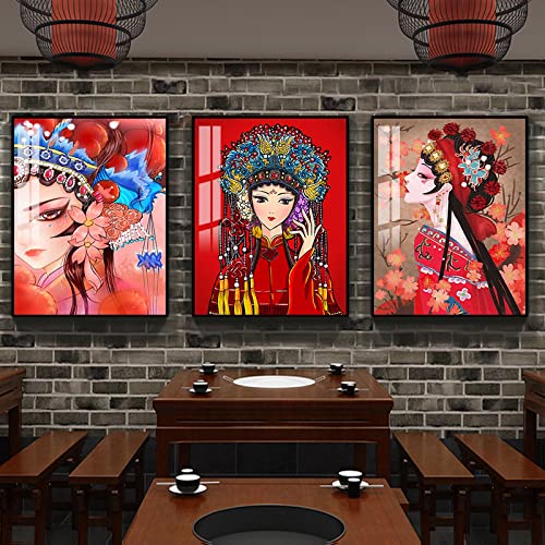 Peinture toile déco murale femme et affiches style chinois KEBIA
