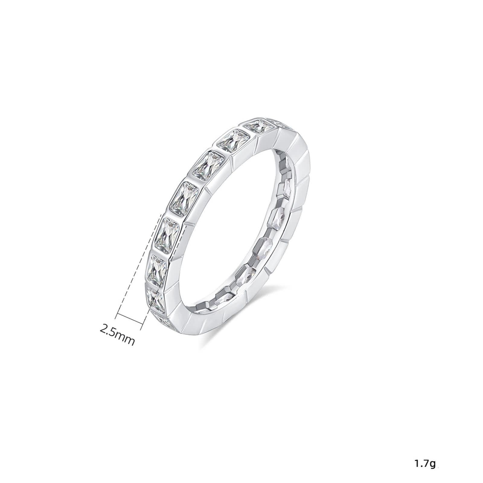 Asscher Pierścionek zaręczynowy Moissanite białe złoto pierścionek 18-karatowy niemetalowy znaczek (tylko moda) okrągły i prostokątny z cyrkonią sześcienną biały rozmiar H 1/2 elegancka biżuteria na