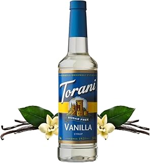Torani Vanilla Sugar Free Coffee Syrups (750ml Bottle) - Classic Vanilla Syrup Flavouring for Lattes, Iced Coffees & Tea B...
