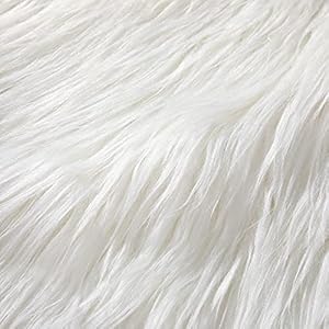 Tatuo Faux Fur Fabric Christmas Fluffy Fuzzy Craft Fake Fur Cuts Shaggy Synthetic Plush Patch Sewing DIY Winter Halloween Costume Gnome Beard Miniature Dolls Rugs Mats Gift(White,60 x 18 Inch)