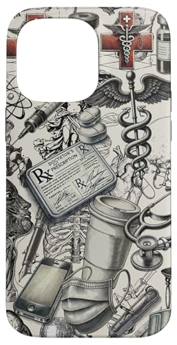 Medical Aesthetic Doctor And Nurse Vintage Medical Collage Case for iPhone 14 Pro Max