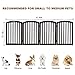 Bonnlo Wooden Folding Pet Gate Freestanding Barrier for Dogs Cats 4 Panels Doggy Kitty Safety Fence | Fully Assembled | Expands Up to 82
