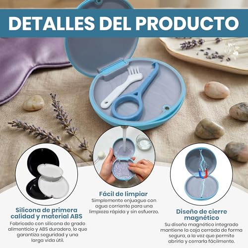 Miniatura 4 de Jdacla Pack 2 Cajas Para Férula Dental 2 Minicepillos Y 2 Ganchos De Extracción De Regalo Funda Férula Dental Para Ortodoncia Invisible De Color Azul Y Color Negro Pack Negra Azul