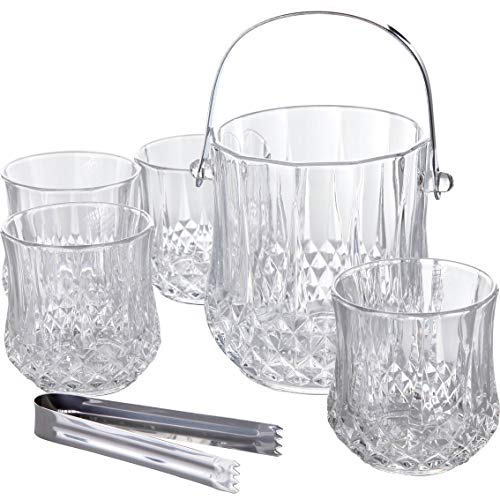 Homies, Set of 5, Home Ice Bucket Set, Glass with Tong Homies, Set of 5, Home Ice Bucket Set, Glass with Tong