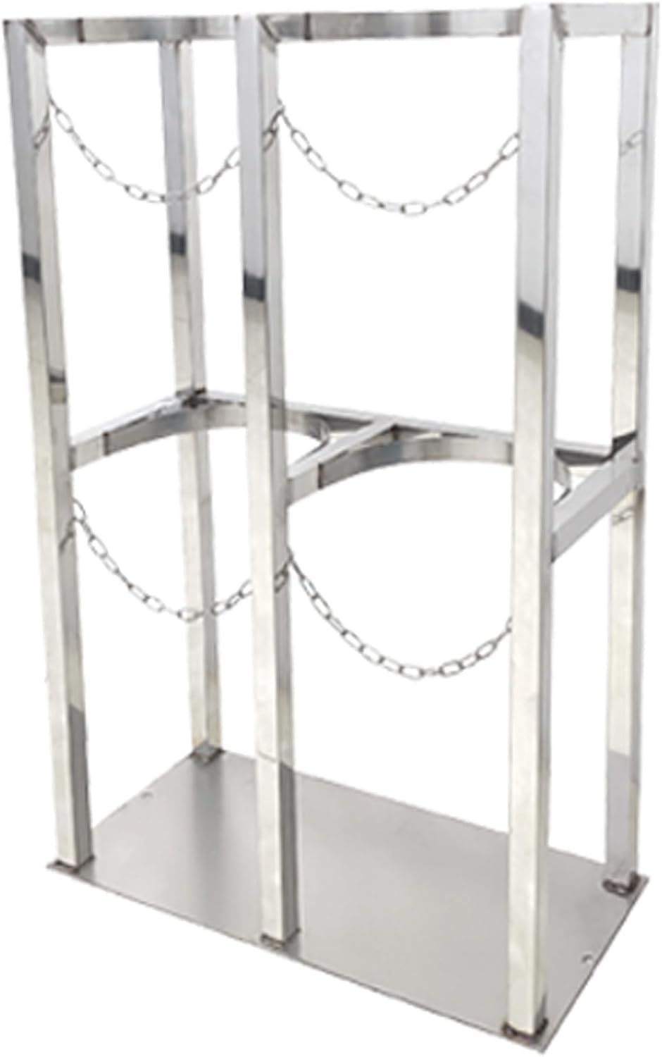 OWOHYG Oxygen Tank Cart Cylinder Tank Rack With Chain,Freestanding Gas Cylinder Fixed Rack,Cylinder Tank Rack For Clinic/Factory Oxygen Tank Bracket Holds.17.7 x 11.8 x 23.6 in