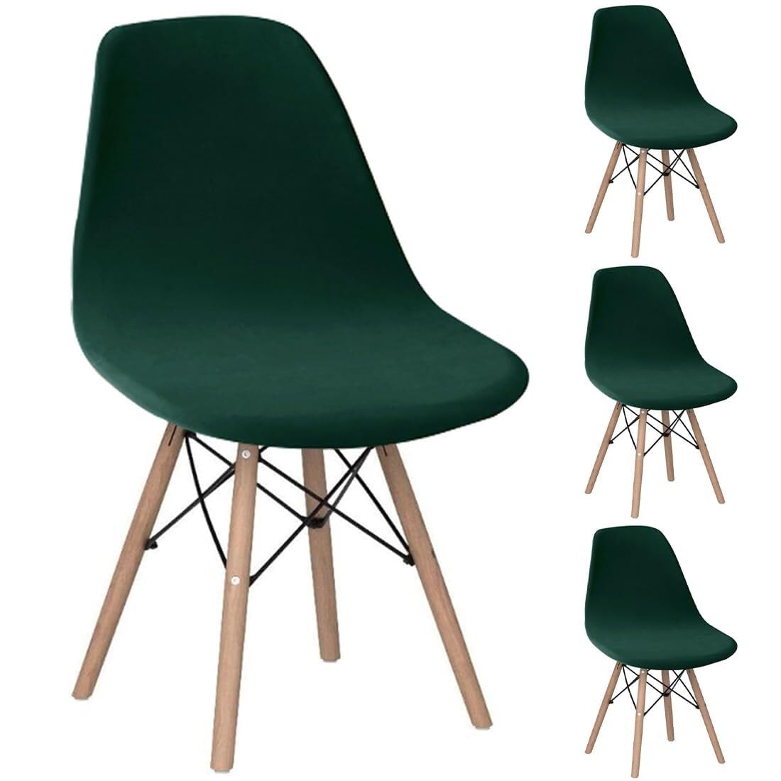 Buaogdvg Vert Foncé Velvet Scandinavian Chair Cover Set Of 4 Stretch Dining Room Chair Covers Washable Scandinavian Chair Protector Cover For Kitchen Home Hotel Pink(,Lot De 4)