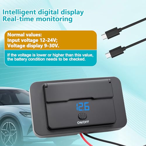 SRunDe USB Steckdose 12v Wohnmobil Einbau 4 Port 76W mit Schalter Dual 36W PD & Dual 18W QC3.0 Aufputz Autoladegerät Schnellladegerät USB Einbausteckdose Wohnmobil für Wohnwagen Autos LKW Bus Marine