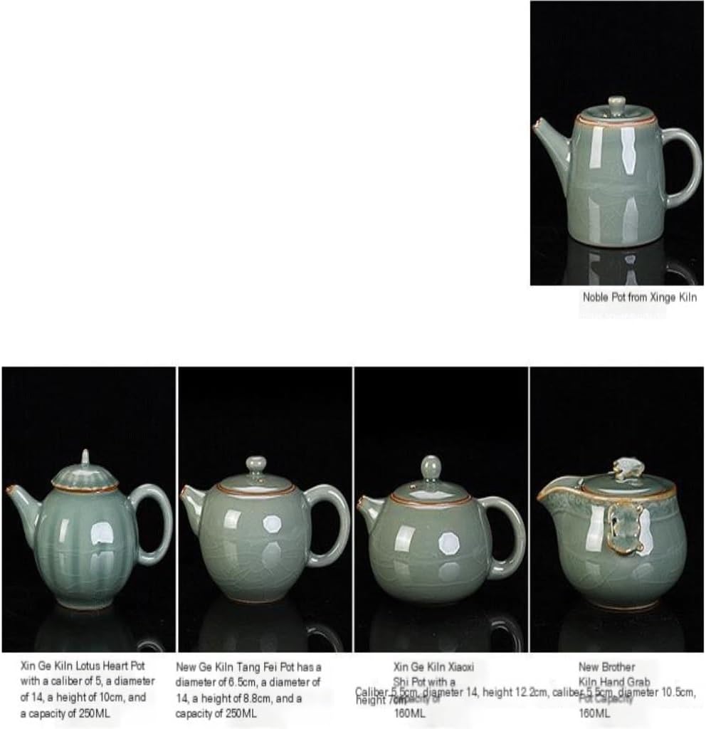 Teapot Ceramic Teapot Ru Kiln Teapot Ceramic Teapot Kung Fu Tea Set Tea Maker Teapot Single Teapot Tea Sets (Blue B)