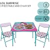 LOL Surprise Kids Table and Chair Set,3 Piece Square Activity Table with 2 Chairs for Toddlers & Children, Ages 3+