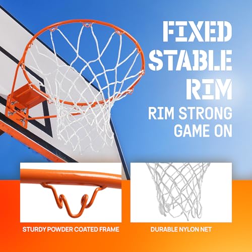 image for Yes4All Basketball Rim, 18 Inches Fixed Basketball Hoop Rim, Solid Ste