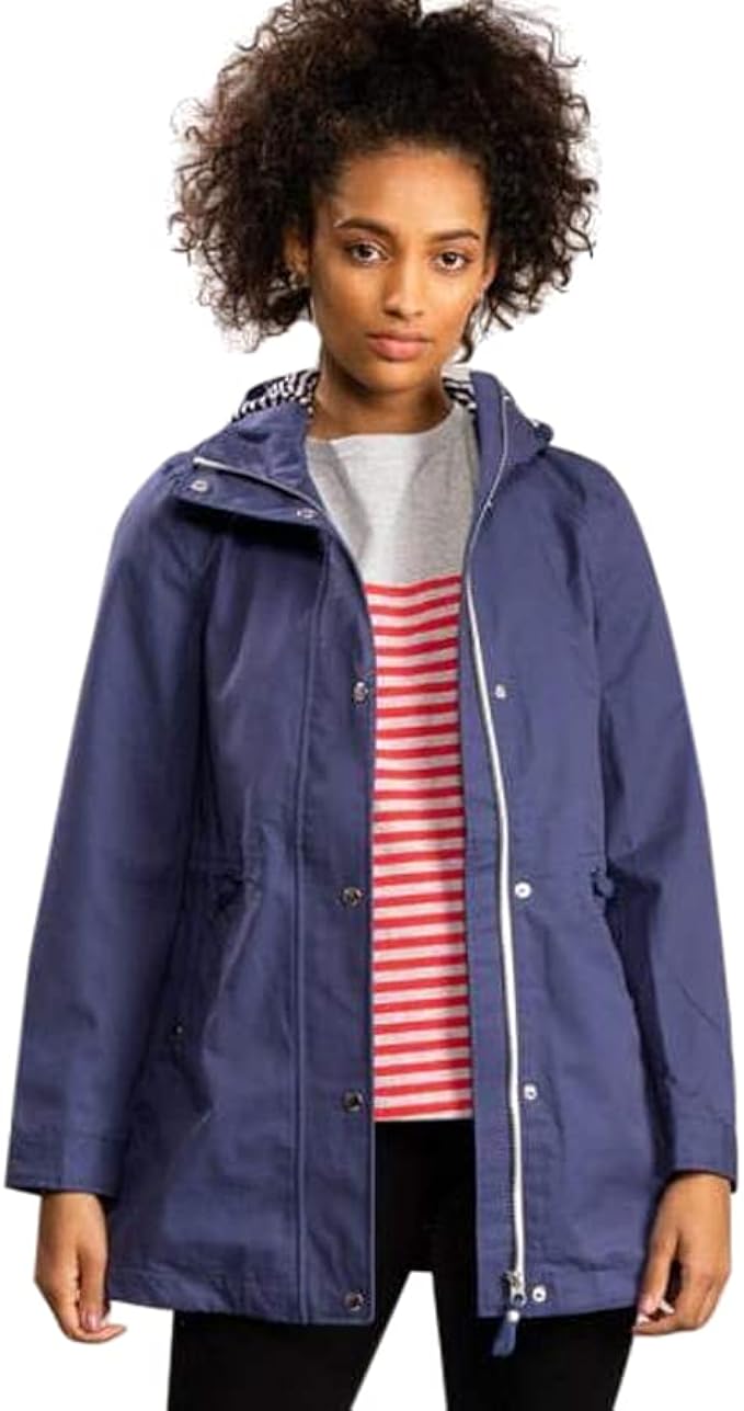 Joules Women's Shoreside Raincoat, Blue 