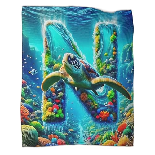 Cadeau tortue de mer couverture microfibre douce plaid lit 3D