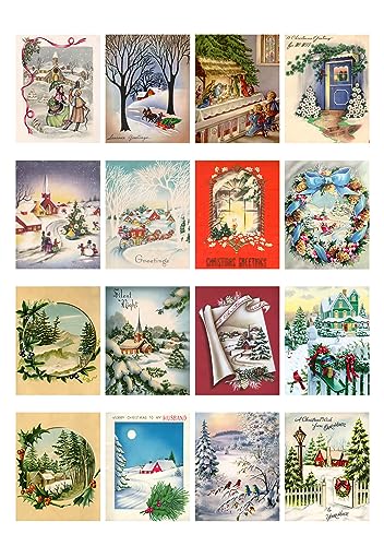 Papel decoupage de flores navideñas estilo vintage de 15x20cm para acabados de calidad 3