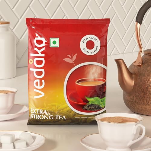 Image of Amazon Brand - Vedaka Extra Strong Tea Powder 1.5Kg | Kadak Chai | Bold & Aromatic | Black Tea | 500G Pack Of 3