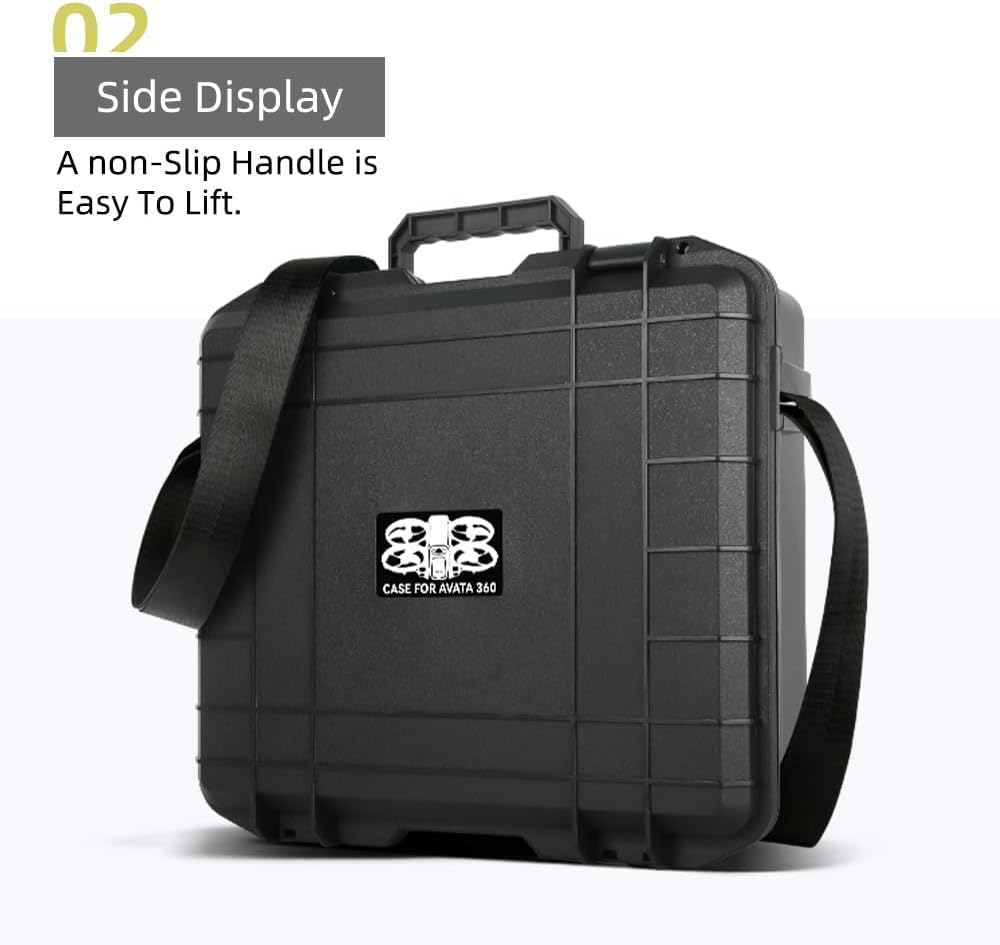 Carry Case for Avata 360 Fly More Combo，Protective Box Waterproof Hard Shell Heavy-Duty Protection Pressure-Resistant Shock-Resistant Scratch-Resistant with Shoulder Strap Easy to Carry