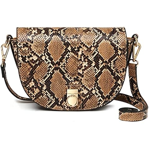 BOLOSTA Small Snakeskin Crossbody Purses for Women Medium Size Cell Phone Crossbody Bags for Women Cellphone Pouch Clearance Mother's Day/Birthday Gift (Brown) Cover