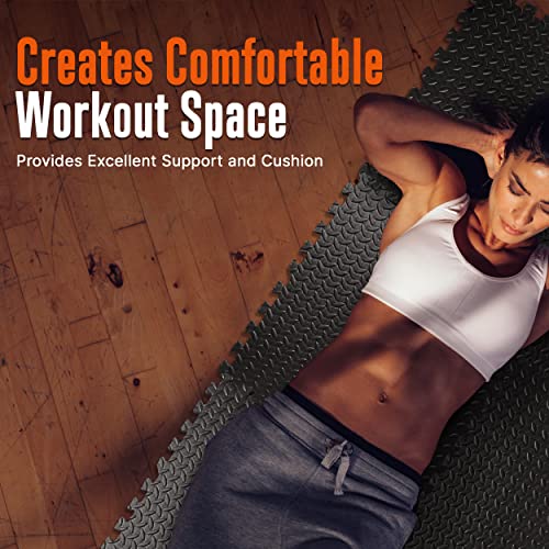 Squatz Thick Puzzle Exercise Mat, 25 Pcs Eva Foam Interlocking Tiles Protective Flooring For Gym Equipment And Cushion For Workouts, Durable Non-Skid Texture, Easy To Assemble, Black #TOP5