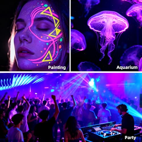 Image of 680W LED Black Lights, Blacklight Flood Light with Plug & Switch, 395nm IP66 Outdoor Waterproof Blacklight for Halloween Party, Stage Light, Body Paint, Neon Glow (2 Pack)