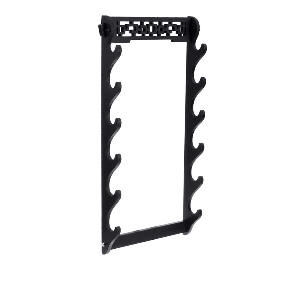 WANGZHENG 1-6-Tier Sword Holder Wall Mount Samurai Sword Display Stand Sword Bracket Hanger for Katana Wakizashi and Standard Swords Wall- Bushido-6-Tier