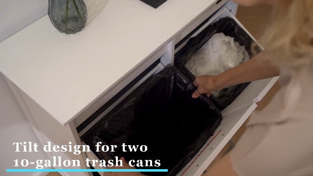Amazon.com: OLD CAPTAIN Wooden Tilt Out Trash Cabinet, Hidden