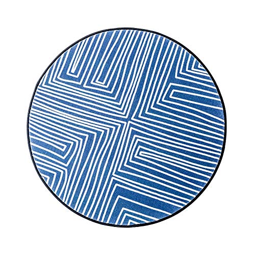 Alfombra redonda antideslizante azul MU Inicio para silla giratoria