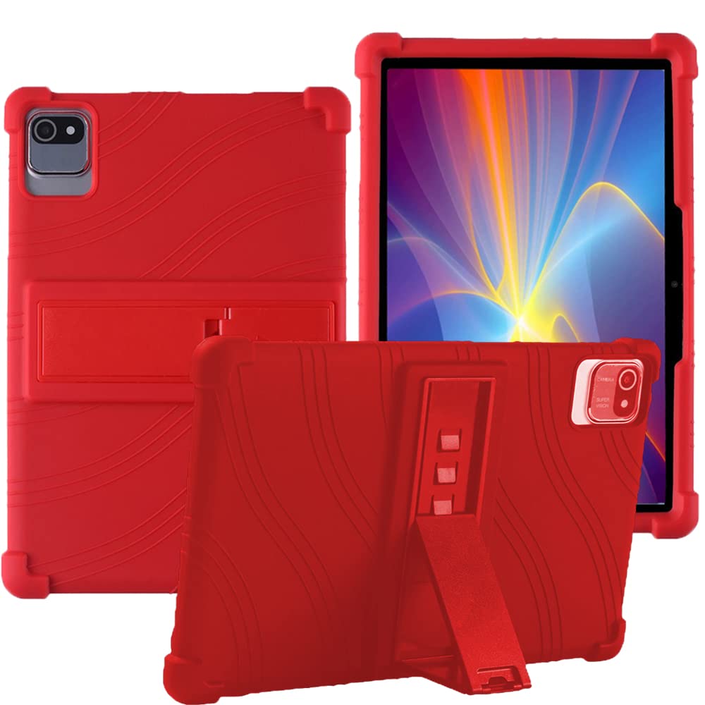 YHFZR Custodia Cover per UIVY Tablet 10 Pollici, Ultra Leggero Protettiva Cover in Silicone con Supporto per Bambini per UIVY Tablet 10 Pollici UVY1001, Rosso