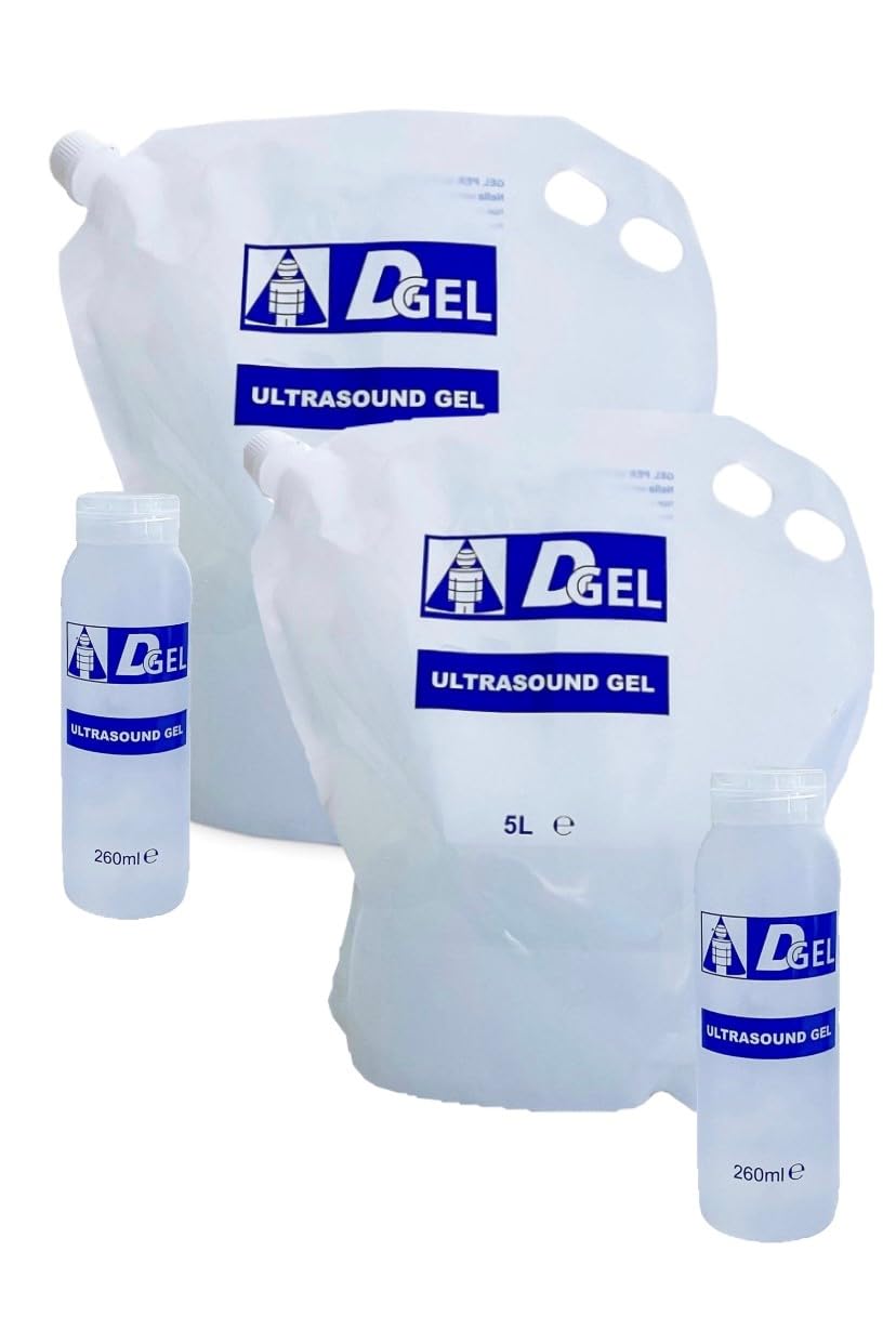DGel - 2 pezzi Gel conduttore 5 Litri Trasparente Ultrasuoni, Ecografia, IPL - SACCA MORBIDA COMPLETO SVUOTAMENTO SENZA RESIDUO