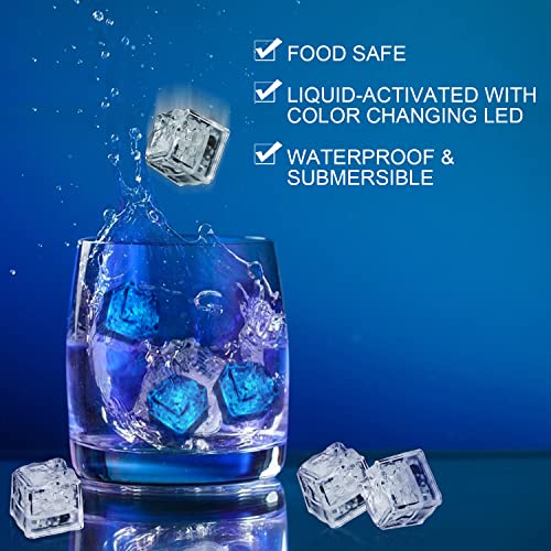 500 Cubos de Hielo con Luz LED Azul para Bebidas miniatura 4